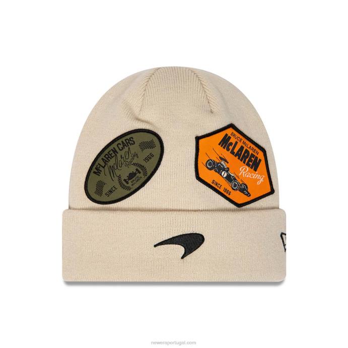 FFTN2439 New Era gorro de tricô bege claro mclaren racing