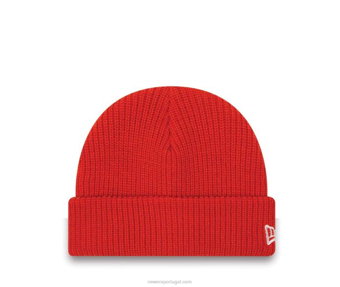 FFTN2441 New Era gorro gorro vermelho de punho curto canelado polyana