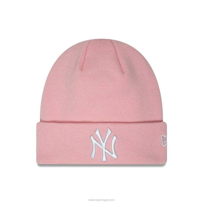 FFTN2449 New Era gorro de tricô feminino rosa pastel essencial new york yankees