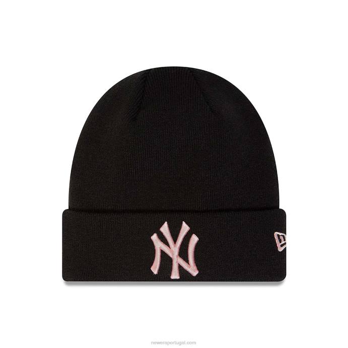 FFTN2459 New Era gorro de tricô preto essencial new york yankees feminino