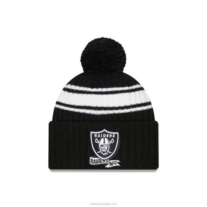 FFTN2462 New Era gorro preto las vegas raiders nfl sideline