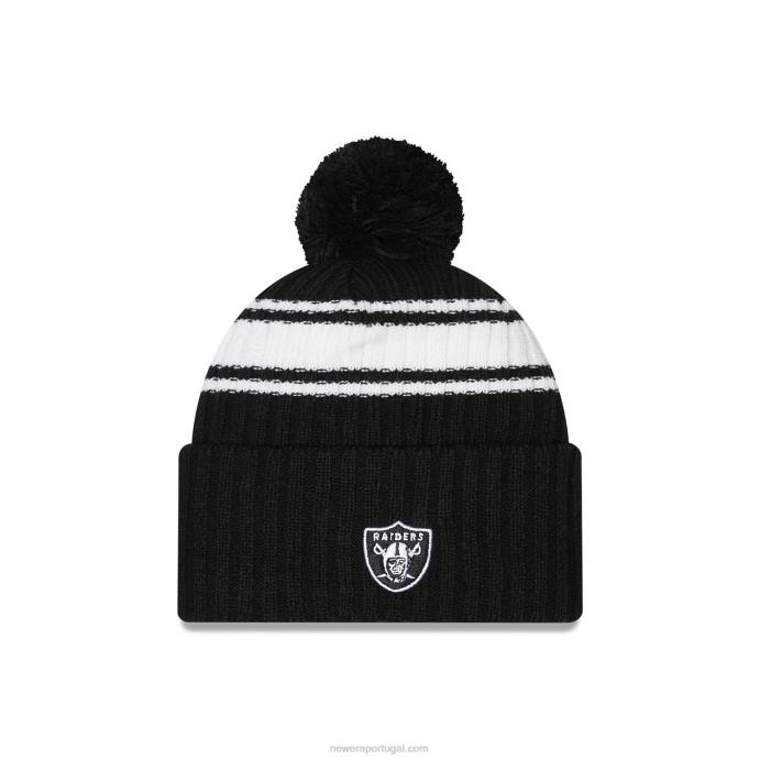 FFTN2462 New Era gorro preto las vegas raiders nfl sideline