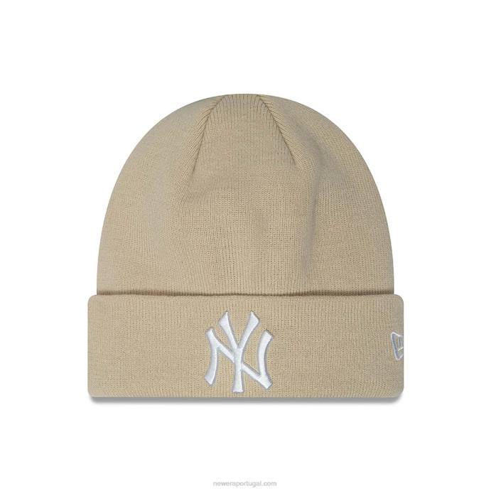 FFTN2469 New Era gorro feminino de tricô bege claro essencial new york yankees