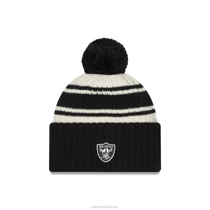 FFTN2472 New Era gorro preto las vegas raiders nfl sideline
