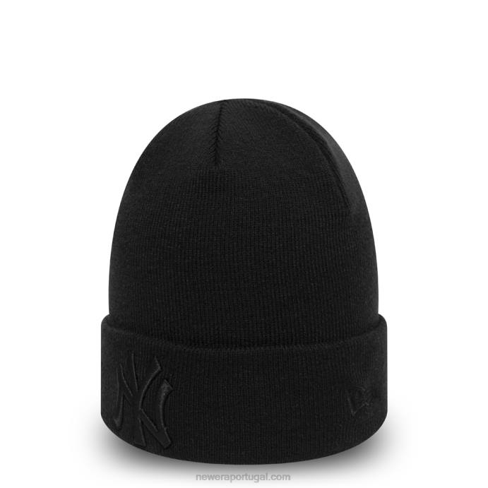 FFTN2477 New Era New York Yankees Essential All Black Cuff Gorro