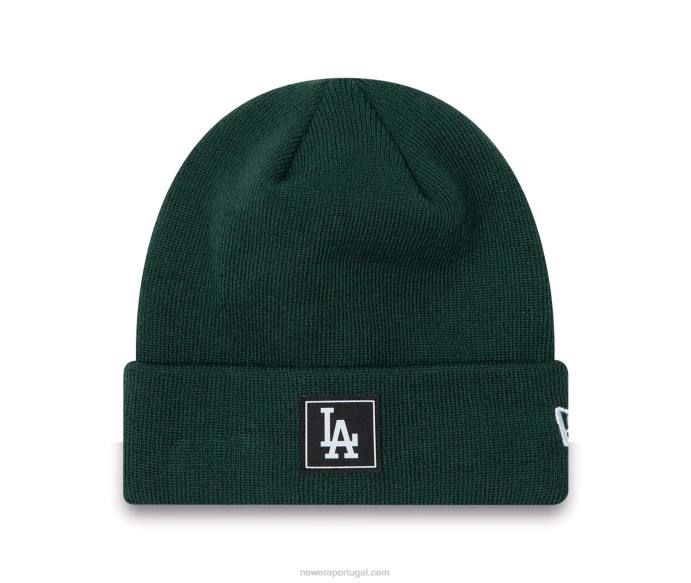 FFTN2481 New Era gorro verde escuro com manguito da equipe la dodgers
