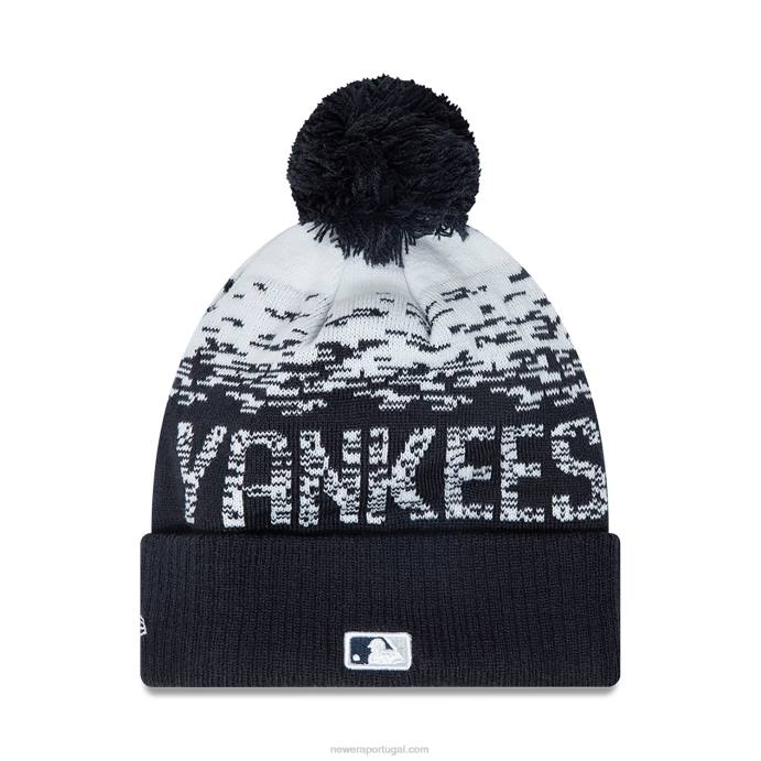 FFTN2487 New Era New York Yankees Bobble Blue Cuff Beanie Hat