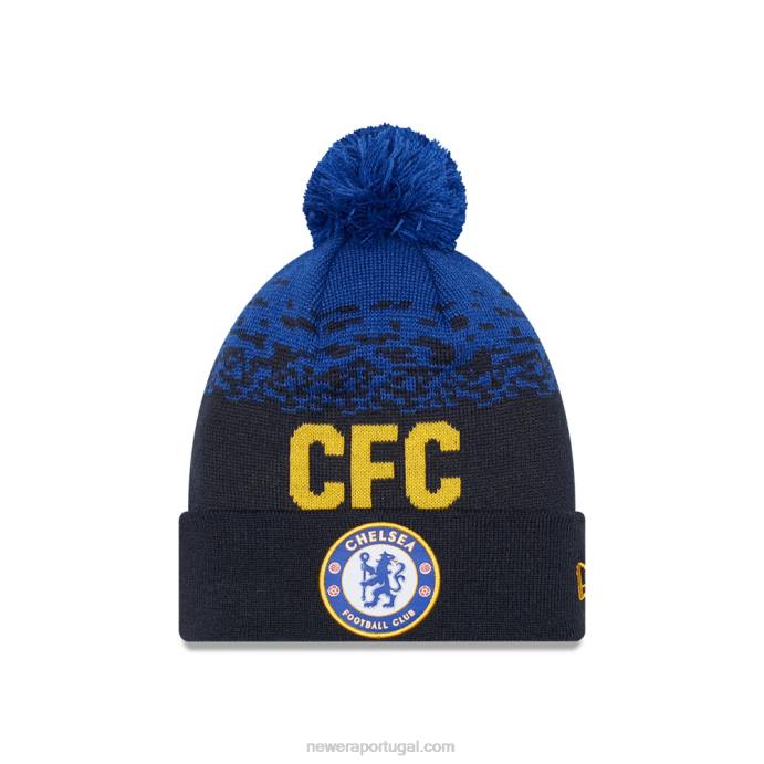 FFTN2499 New Era gorro de tricô chelsea fc marca de mármore azul marinho