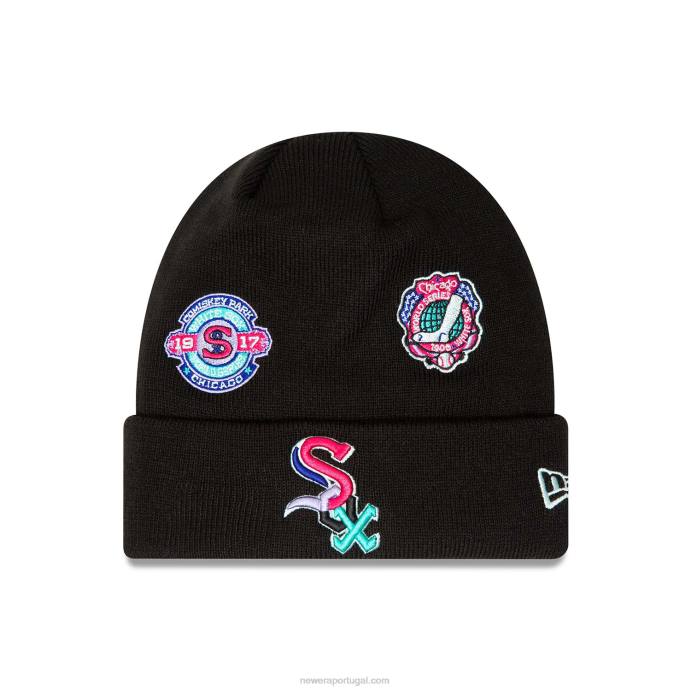 FFTN2507 New Era gorro chicago white sox black polar lights