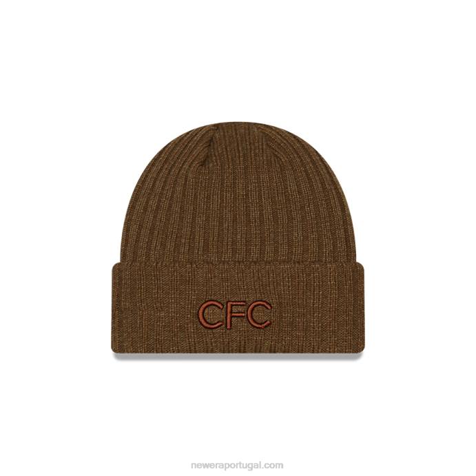 FFTN2508 New Era gorro chelsea fc marrom médio retrô de tricô