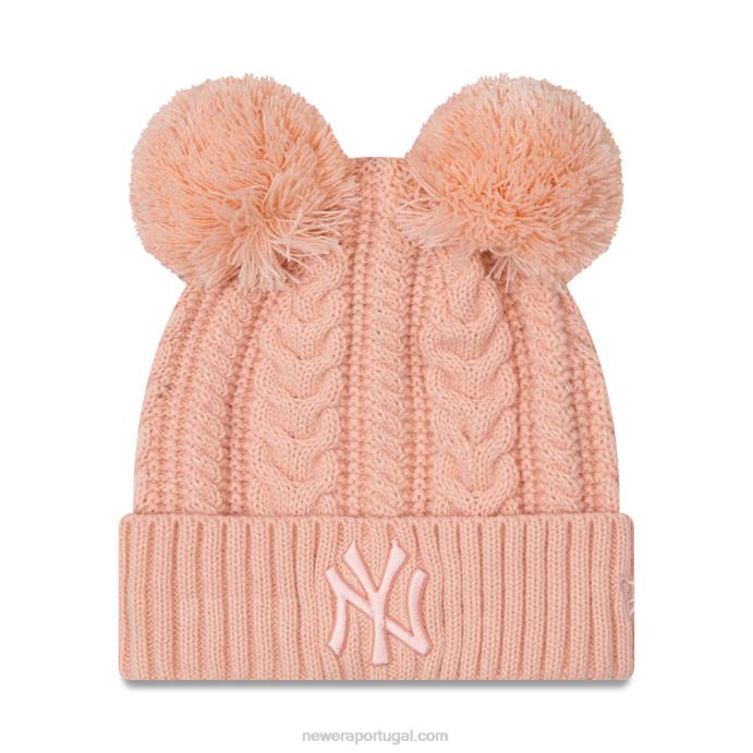 FFTN2510 New Era gorro feminino new york yankees com pom duplo rosa