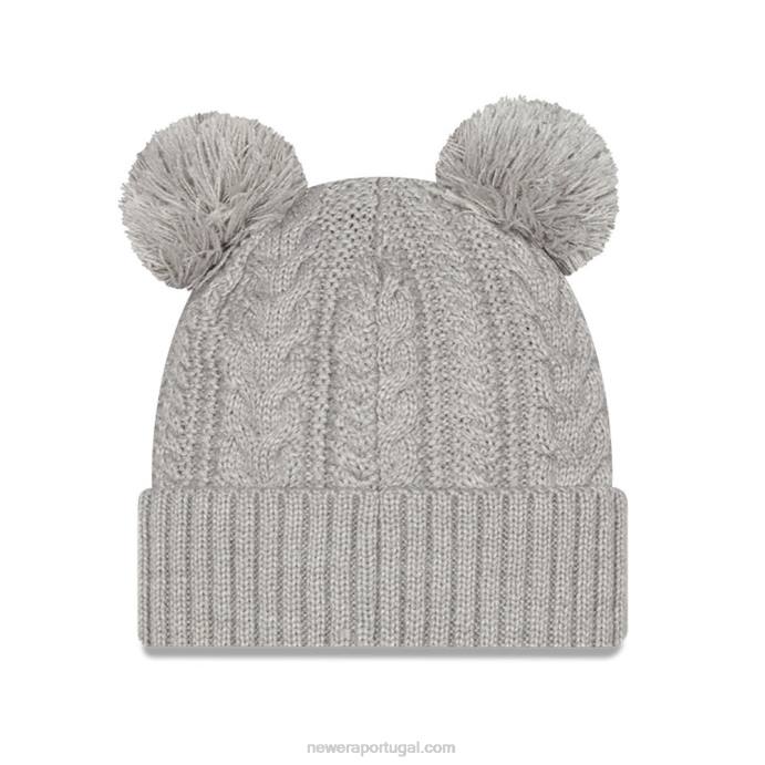 FFTN2519 New Era gorro feminino new york yankees com pompom duplo cinza