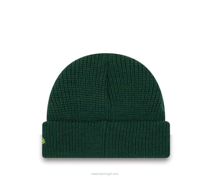 FFTN2527 New Era chapéu gorro verde escuro com bainha curta canelada polyana