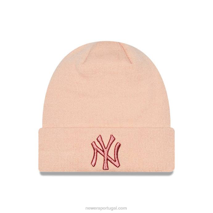 FFTN2528 New Era chapéu gorro rosa metálico feminino new york yankees