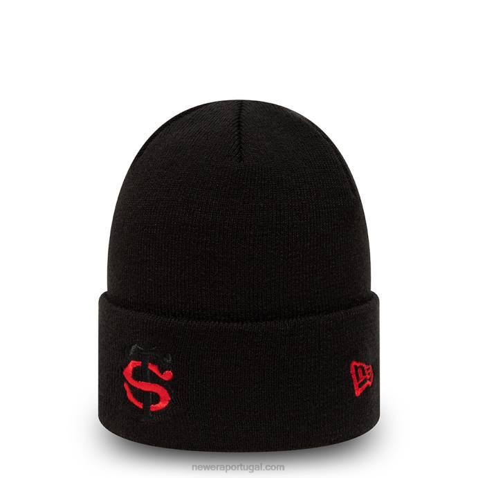 FFTN2531 New Era gorro preto com manguito da equipe stade toulousain