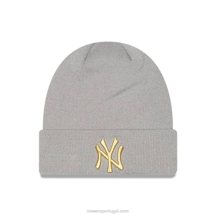 FFTN2546 New Era gorro cinza feminino New York Yankees metalizado