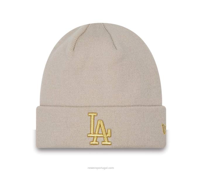 FFTN2553 New Era gorro feminino la dodgers marrom metalizado