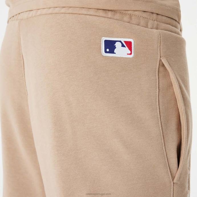 FFTN2585 New Era detroit tigers mlb calça jogger marrom com logo empilhado