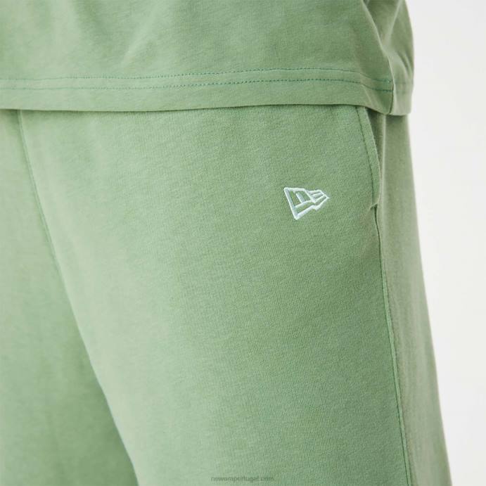 FFTN2587 New Era calça jogger verde com logo empilhado new york yankees mlb
