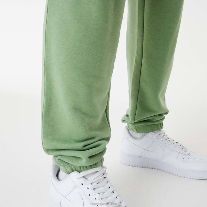 FFTN2587 New Era calça jogger verde com logo empilhado new york yankees mlb