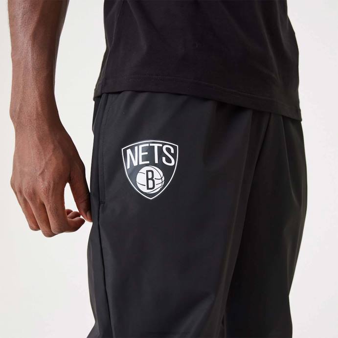 FFTN2591 New Era brooklyn nets nba all over print panel black joggers