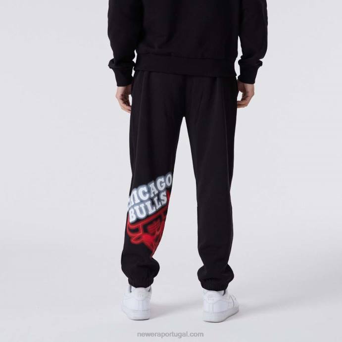 FFTN2592 New Era chicago bulls jogger preto neon