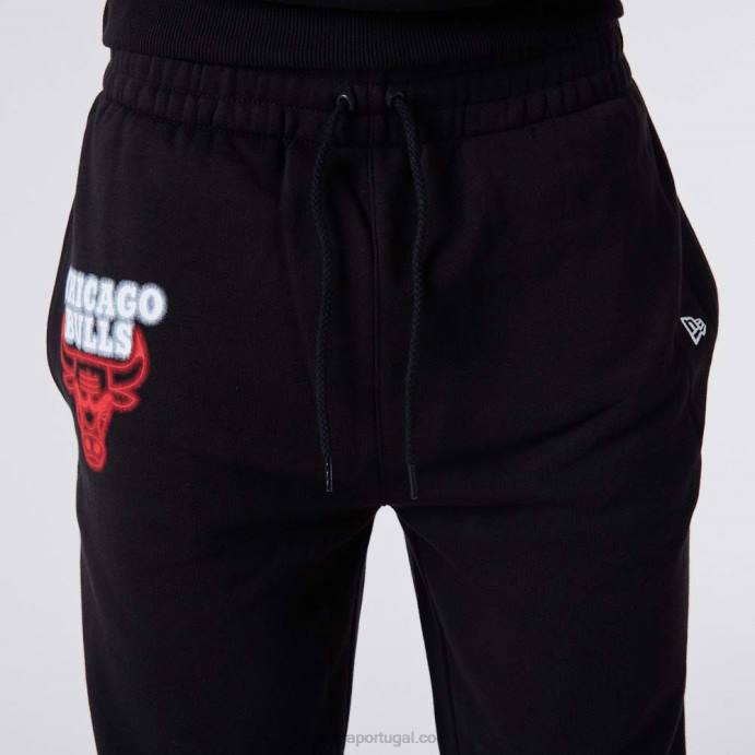 FFTN2592 New Era chicago bulls jogger preto neon