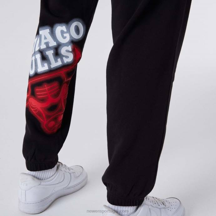 FFTN2592 New Era chicago bulls jogger preto neon