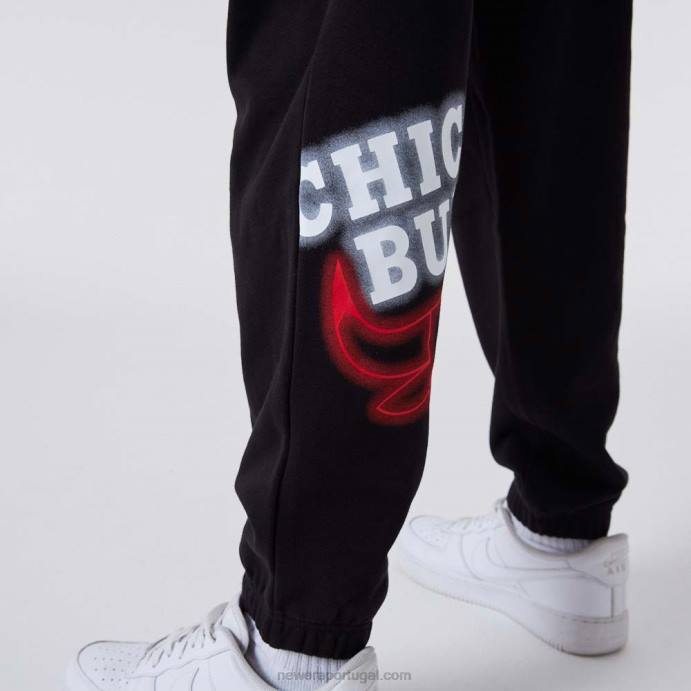 FFTN2592 New Era chicago bulls jogger preto neon