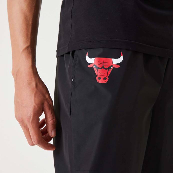 FFTN2593 New Era chicago bulls nba all over print panel black joggers