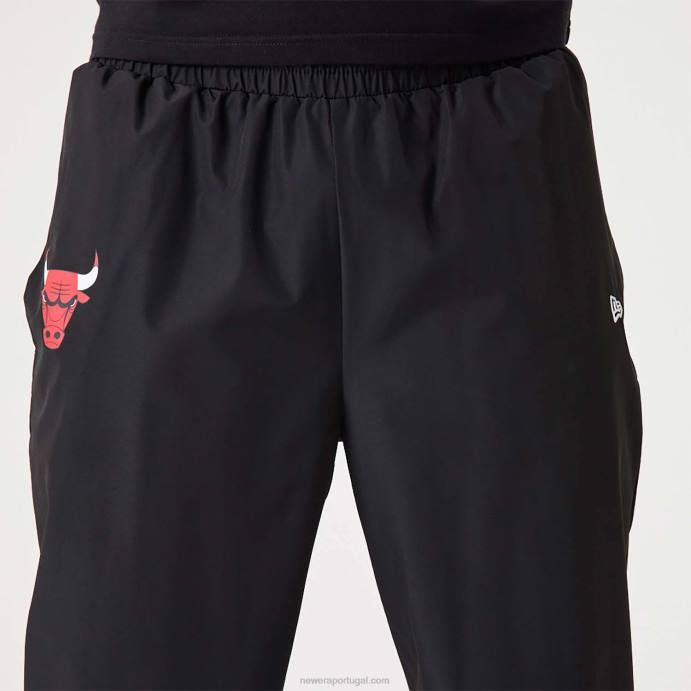 FFTN2593 New Era chicago bulls nba all over print panel black joggers