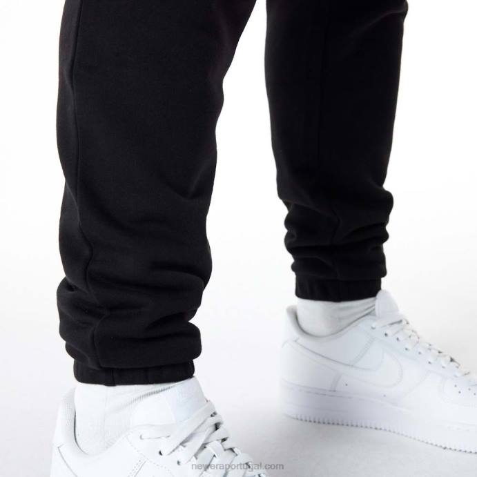 FFTN2594 New Era calça jogger preta com logo da equipe do new york yankees