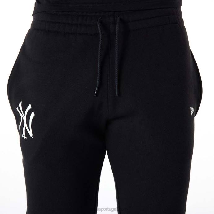 FFTN2594 New Era calça jogger preta com logo da equipe do new york yankees