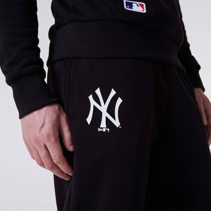 FFTN2594 New Era calça jogger preta com logo da equipe do new york yankees