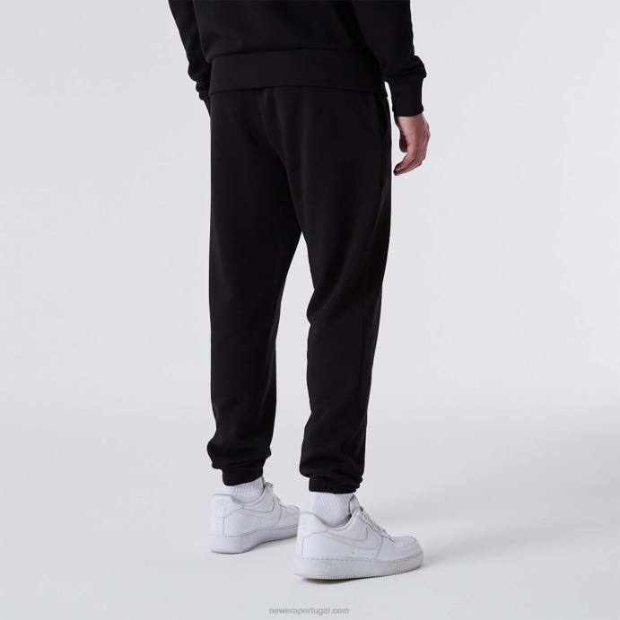 FFTN2594 New Era calça jogger preta com logo da equipe do new york yankees