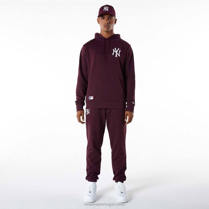 FFTN2596 New Era calça jogger roxa escura com logo da equipe do new york yankees