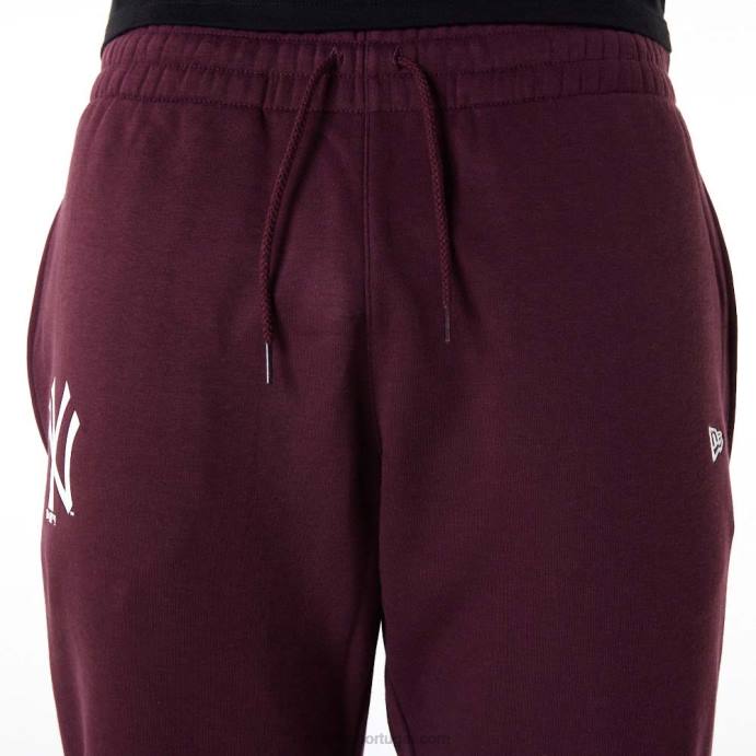 FFTN2596 New Era calça jogger roxa escura com logo da equipe do new york yankees