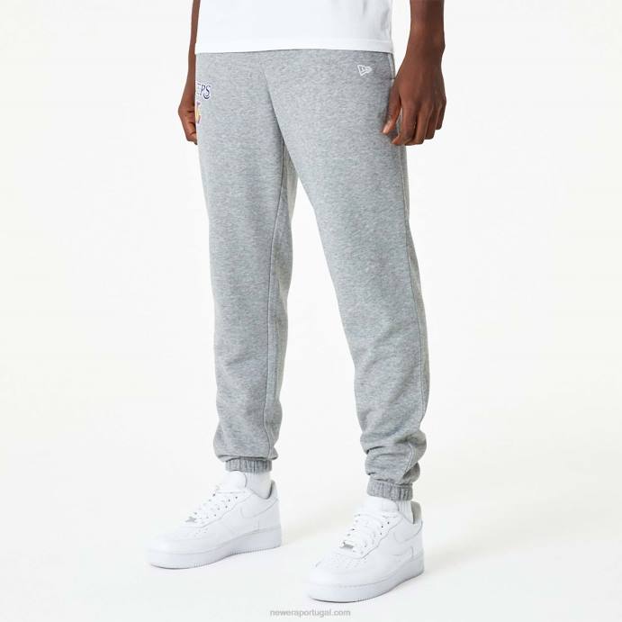 FFTN2599 New Era calça jogger cinza médio la lakers nba essentials