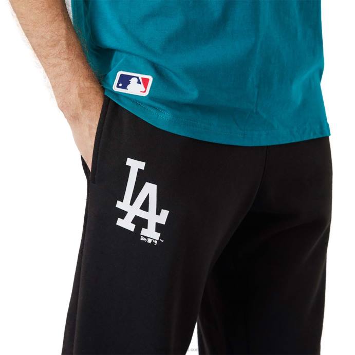 FFTN2600 New Era calça jogger preta la dodgers mlb team logo