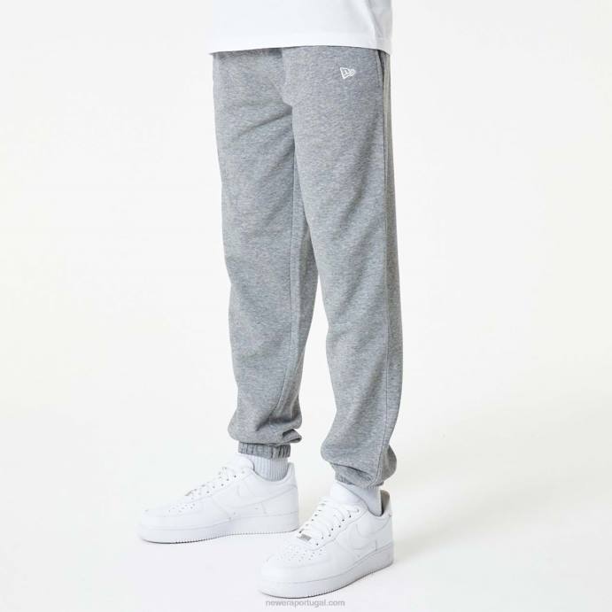 FFTN2603 New Era calça jogger cinza médio new york yankees mlb league essencial