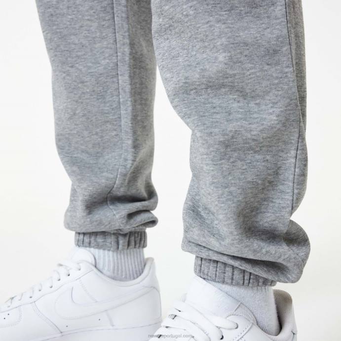 FFTN2603 New Era calça jogger cinza médio new york yankees mlb league essencial