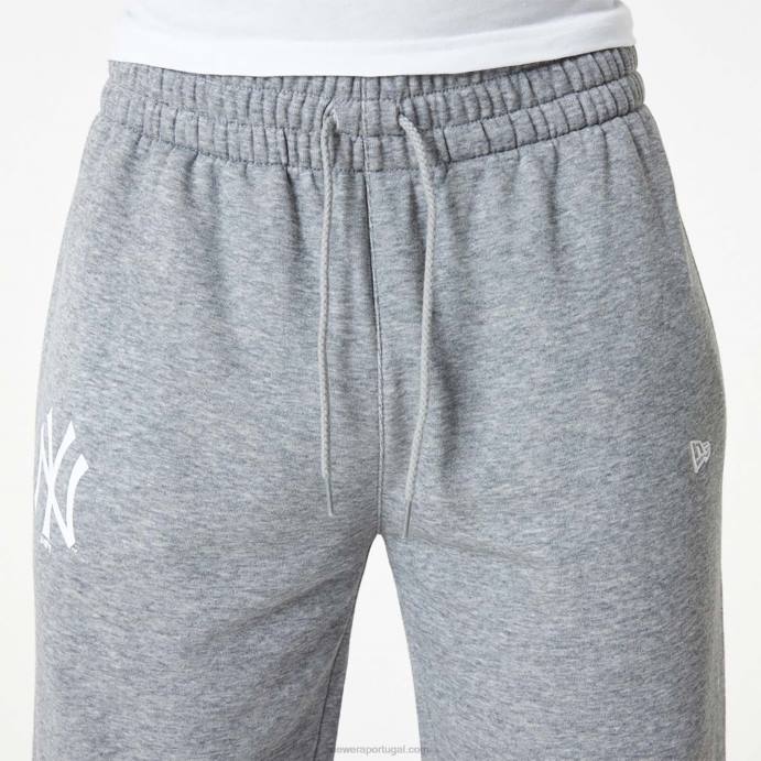 FFTN2603 New Era calça jogger cinza médio new york yankees mlb league essencial