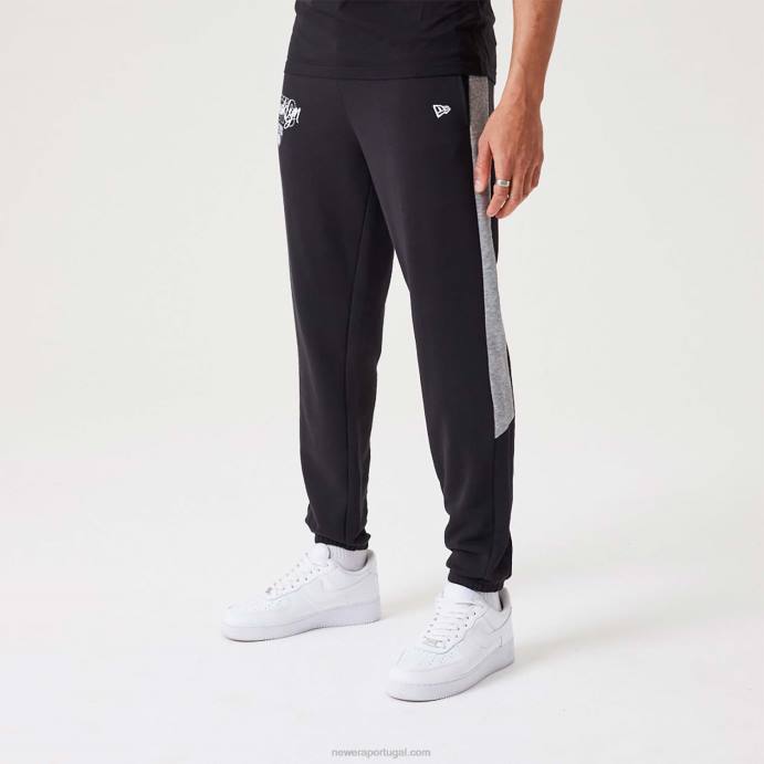 FFTN2605 New Era brooklyn nets nba script joggers pretos