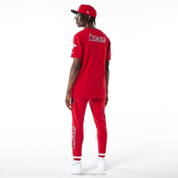 FFTN2606 New Era calça jogger vermelha la angeles mlb logo select