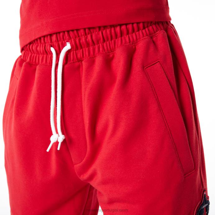 FFTN2606 New Era calça jogger vermelha la angeles mlb logo select