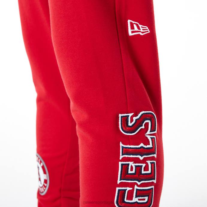 FFTN2606 New Era calça jogger vermelha la angeles mlb logo select