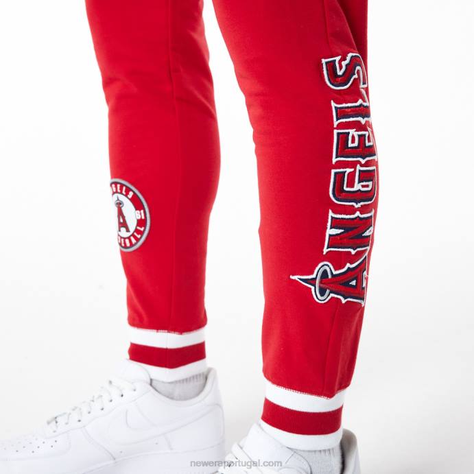 FFTN2606 New Era calça jogger vermelha la angeles mlb logo select