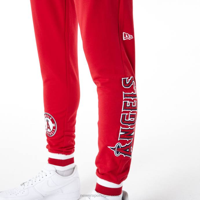 FFTN2606 New Era calça jogger vermelha la angeles mlb logo select