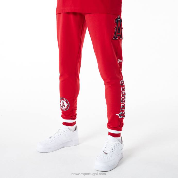 FFTN2606 New Era calça jogger vermelha la angeles mlb logo select