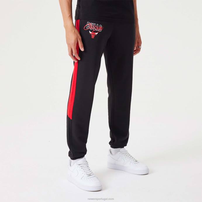 FFTN2607 New Era chicago bulls nba script black joggers